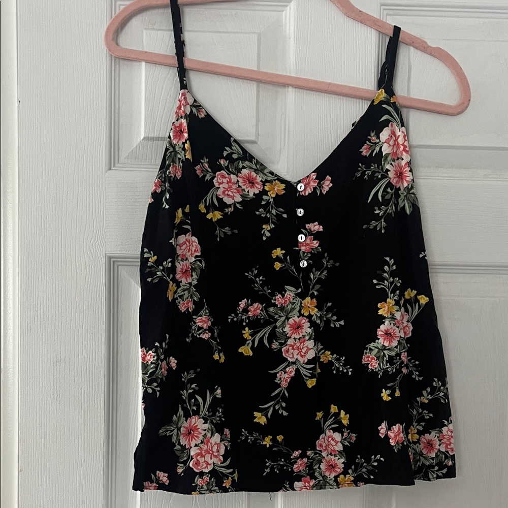 Old Navy Black Floral Camisole